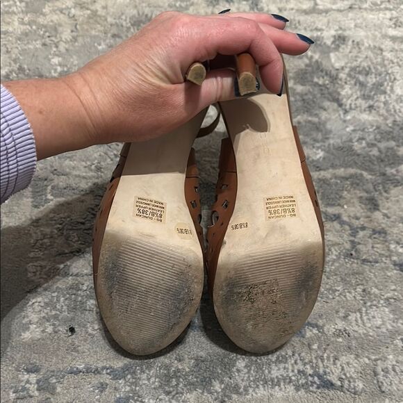 BCBGeneration Brown Peep Toe Platform Slingback‎ Heels Size 8.5 - Picture 4 of 4